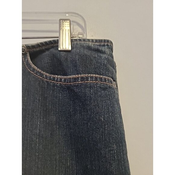 Old Navy Womens Blue Jean Denim Short Skirt Size Cotton Front Slit - Picture 4 of 8